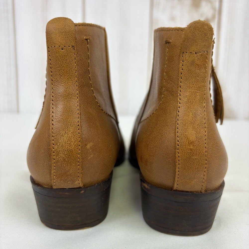 Lucky Brand Leather Booties Versatile Dressy Comfort Ankle Boots Brown Size 5.5 - Picture 10 of 14